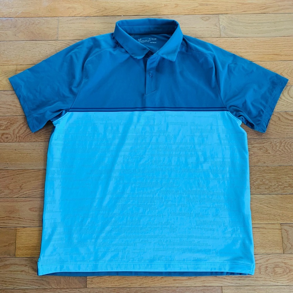 Under Armour Heatgear Vented Mens XL Loose Fit Polo Golf Shirt Blue / Turquoise